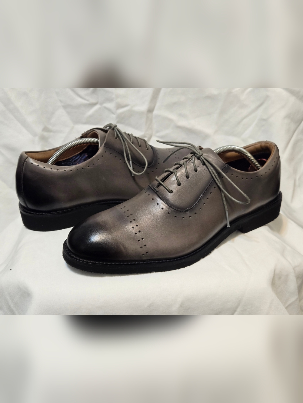 Thomas & Vine Mens Morey Genuine Leather Oxfords Dress Shoes Sz 11 Gray